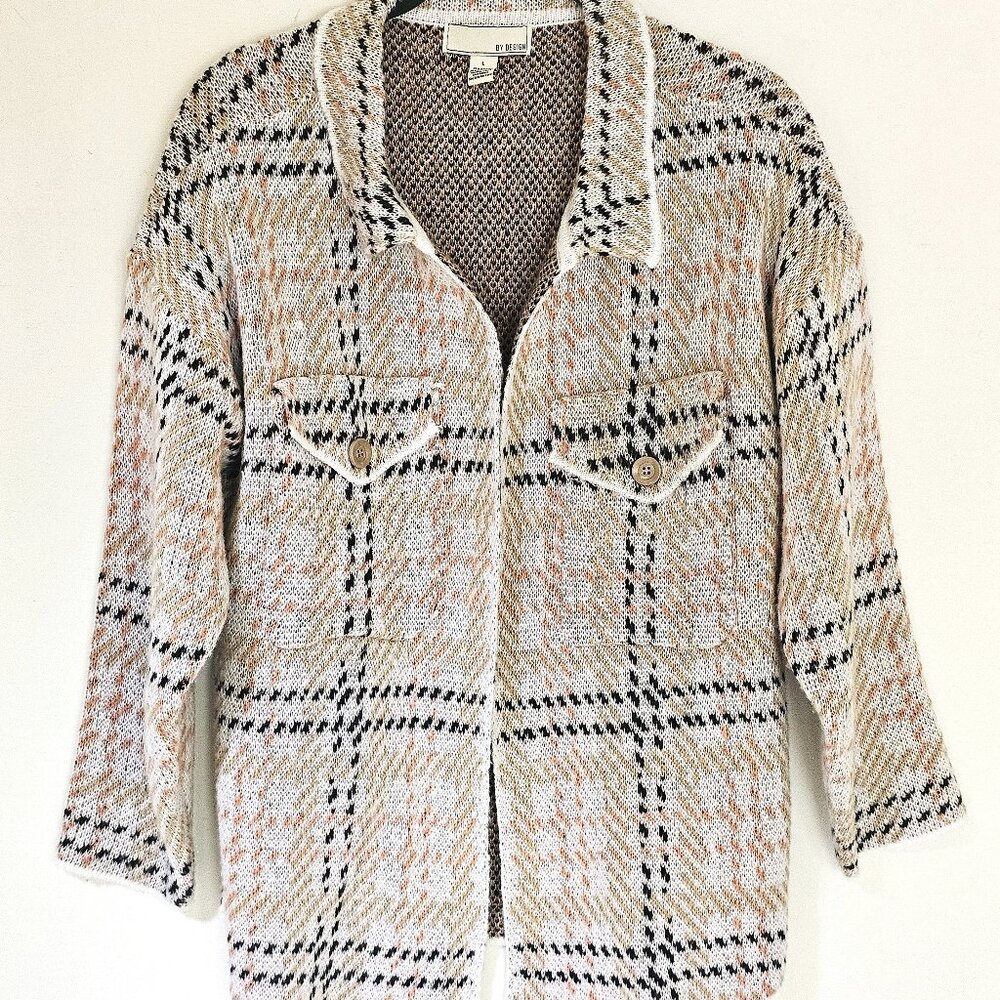 By‎ Design Tan Striped Cardigan Large